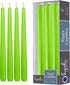 12 Pack Tall Taper Candles - 10 Inch Lime Dripless, Unscented Dinner Candle - Paraffin Wax with Cotton Wicks - 8 Hour Burn Time