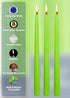 12 Pack Tall Taper Candles - 10 Inch Lime Dripless, Unscented Dinner Candle - Paraffin Wax with Cotton Wicks - 8 Hour Burn Time
