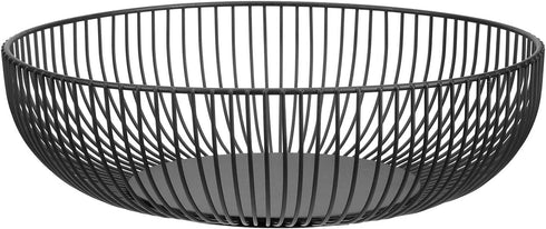 Metal Wire Countertop Fruit Storage Basket Stand for Living Room, Kitchen, Pantry, Office?11 inch(black-hemisphere)