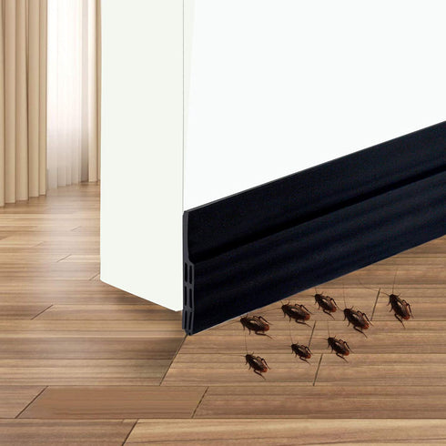 Self Adhesive Door Sweep Draft Stopper - Camel Home Weather Stripping Rubber Under Door Bottom for Interior Doors Seal Strip Insulation for Weatherproof, Soundproof, 2" W X 39" L, 2" W X 39" L (Black)