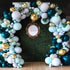 Jungle Safari Themed Balloon Garland Kit Green Aqua Blue Metal Gold Confetti balloons and Palm,Lvy Turtle Leaves for Baby Shower Decorations Boy or Girl Birthday Wild One