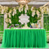 6FT Green Tulle Table Skirt Tutu Table Cloth for St. Patrick's Day Kids Birthday Party Dessert Round Tables Christmas Home Decoration(L 6(ft),H30in)