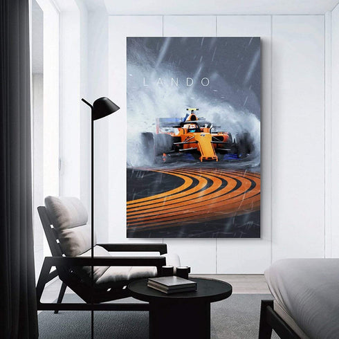 Maisuimaoyi F1 Car Poster Lando Norris F1 Racing Canvas Art Poster and Wall Art Picture Print Modern Family Bedroom Decor Posters 16x24inch(40x60cm)