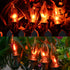 Pallerina 10Ft Flickering Flame String Lights with 10 C18 Flicker Amber Flame Lights Bulbs, E12 Candlestick Base Halloween Christmas String Lights for Party Indoor Outdoor Decor, 1 Watt- Green Wire