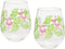 X&O Paper Goods Tropical Pink Flamingo and Palm Leaf Plastic Stemless Wine Glasses, 2pc, 12 oz., 3.5'' W x 4.5'' H