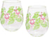 X&O Paper Goods Tropical Pink Flamingo and Palm Leaf Plastic Stemless Wine Glasses, 2pc, 12 oz., 3.5'' W x 4.5'' H