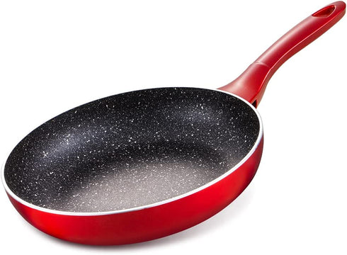 Frying Pan 8 inch, Non-stick Skillet for All Stoves, 100% Non-toxic Cooking Pans, Red Cookware, Induction, Dishwasher Safe