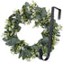FLORLAB - Eucalyptus Wreath - 16 Inches - Farmhouse Wreath - Front Door Wreath - Door Decor - Green Wreath - for Indoors - Small Wreath - Mini Wreath - Perfect Spring Summer Wreath (16 inches)