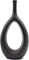 Serdic Ceramic Hollow Vase Modern Decorative Flower Vase for Wedding, Gifts, Kitchen, Living Room or Flower Shop 12.2inch Black