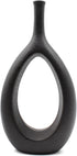Serdic Ceramic Hollow Vase Modern Decorative Flower Vase for Wedding, Gifts, Kitchen, Living Room or Flower Shop 12.2inch Black
