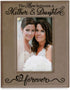 KATE POSH The Love Between a Mother & Daughter is Forever Engraved Leather Picture Frame, Mother of The Bride, First Mother's Day, Mommy & Me (4x6-Vertical)