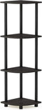 Furinno 12078EX/BK Turn-n-Tube Multipurpose 4-Tier Corner Shelf, Espresso/Black