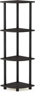 Furinno 12078EX/BK Turn-n-Tube Multipurpose 4-Tier Corner Shelf, Espresso/Black