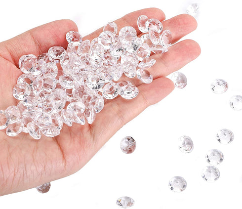 Hedume 4200pcs Clear Wedding Table Scattering Crystals, 0.4inch Acrylic Diamonds Gemstones for Wedding, Bridal Shower, Vase Beads Decorations