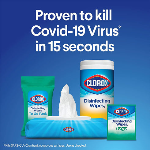 Clorox Disinfecting Wipes to Go, Bleach Free Cleaning Wipes, Fresh Scent, Individually Wrapped, 1 Count Each, (Pack of 100)