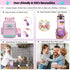 12 oz Insulated Kids Water Bottle with Straw/Chug/2 One-Click-Open Lids 10 Stickers Fruit Strainer Stainless Steel Water Bottles Double Wall Vacuum Wide Mouth BPA Free Sweat & Leak-Proof for School