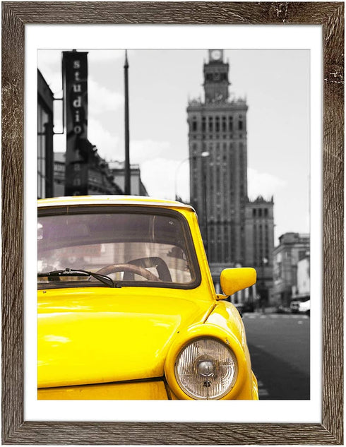Emeyart 12x16 Frame Made to Display 11x14 Picture with Mat or 12x16 Photo Without Mat Picture Frames Wall Art for Wall Decor or Table Top Display,Brown