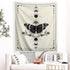MENORCA Moon Phase Butterfly Wall Tapestry Hanging For Bedroom Aesthetic, Vertical Beige Vintage Tapestry-60 Inch Wide * 80 Inch High
