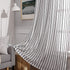 MIULEE Bedroom White Sheer Curtains Striped Linen Textured Window Treatment Drapes Grommet Top for Living Room, W52 x L63 Black Stripe 2 Panels