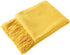 Homiest Decorative Knitted Throw Blanket with Fringe Soft & Cozy Tassel Blanket for Couch Sofa Bed (Yellow,50x60)