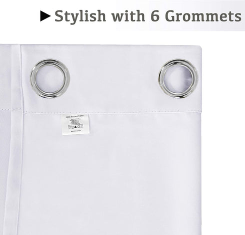 2 Panels Solid Room Darkening Drapes Pure White Themal Insulated Grommet/Eyelet Top Nursery & Infant Care Curtains Each Panel 42" W x 63" L