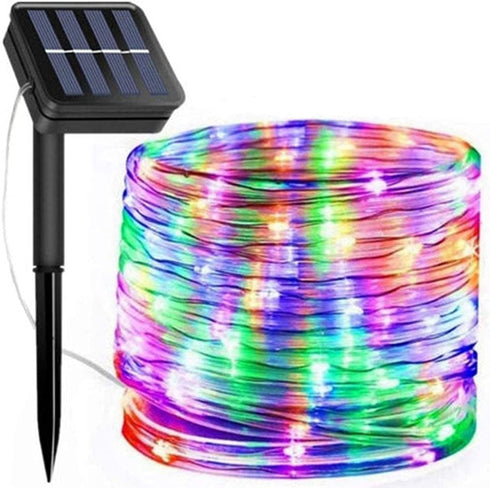 Solar Rope Lights, 66 Feet 200 LED 8 Modes Solar Rope String Lights Outdoor Fairy Lights Rope Waterproof Tube Lights with Solar Panel for Outdoor Indoor Home Decoration Garden Patio Parties