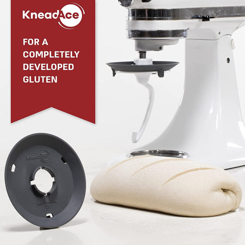 KneadAce Dough Hook Shield For Kitchen Aid - Prevents Your Dough from Climbing Up and Clogging Up Your Mixer Mess Free Mixer Accessory Compatible With Most KitchenAid C Shape Dough Hooks (Dark Grey)
