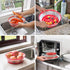 Emoly Collapsible Microwave Cover, Easy Grip Food Splatter Cover Colander Strainer Splatter for Fruit Vegetables, Bap Free and Non-Toxic - Red