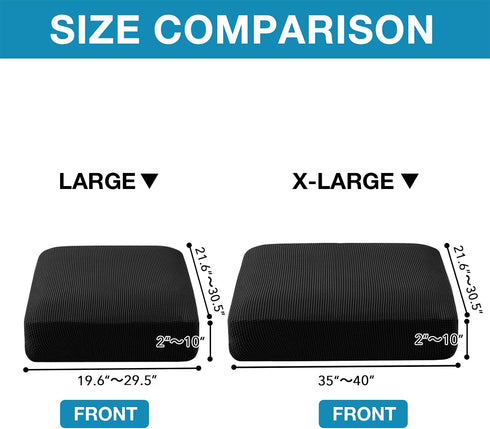 High Stretch Seat Cushion Cover Sofa Cushion Furniture Protector fot Sofa Seat Sofa Slipcover Sofa Cover Soft Flexibility with Elastic Bottom (3 Pieces Cushion Covers, Black)