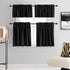 DONREN 15 Inches Long Black Valances for Windows - 2 Panels Blackout Theme Insulated Valances for Basement,42 Inches Wide Kitchen Valances with Rod Pocket Design,2 Pack