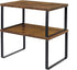 HAITRAL Set of 2 Cabinet Shelf Organizer, Wooden Kitchen Cabinet and Counter Shelf Organizer, Stackable & Expandable Kitchen Shelves Racks for Bathroom, Kitchen, Laundry Room, Rustic Brown/Black
