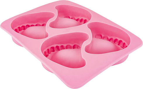 Fairly Odd Novelties FON-10014 Smile Teeth Denture Shaped ICE Tray Mold Perfect Gag or White Elephant Gift for Dentists or Seniors makes 4 Cubes One Size Pink