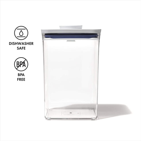 OXO Good Grips POP Container Airtight 4.4 Qt for Flour and More Food Storage, Square, Clear
