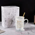 Fathers Day Mug Gifts for Dad from Daughter, Dad,Thank You For Teaching Me How To Be A Man Mug, Birthday Christmas Gifts for Dad, Funny Coffee Mugs for Dad 14Oz Gray Marble Mug with Box Spoon Coaster