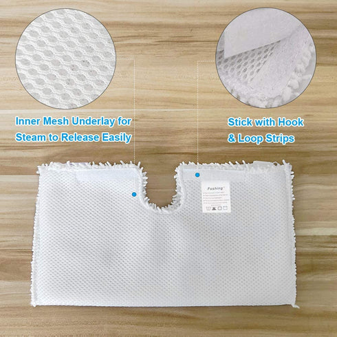 Fushing 3Pcs Steam Mop Pads, Washable Microfiber Cleaning Steamer Replacement Pads for Shark Steam Mop S3501 S3601 S2902 S3901 S3550 S3601D S3801 S3801CO SE450 S2901