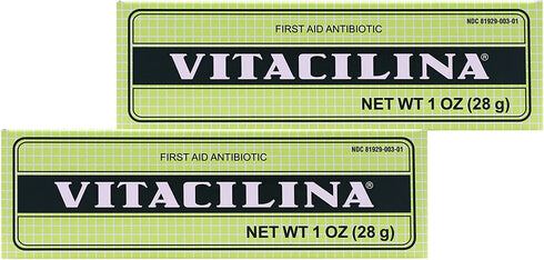 VITACILINA, First Aid Antibiotic, Skin Ointment to Help you Treat Minor Scrapes, Cuts, Burns, Prevent Infections, Skin Unguent, 2-Pack of 1 Oz, Tubes, 2 Count