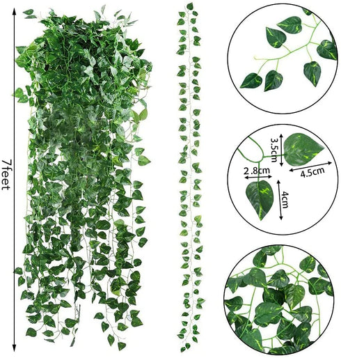 CEWOR 24 Pack 173ft Fake Vines for Hanging Decor Artificial Greenery Garland Fake Leaf Vines Hanging Plants Greenery Wall Backdrop for Home Bedroom Wedding Decoration Jungle Theme Party Supplies