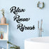 Hotop 3 Pieces Farmhouse Bathroom Metal Wall Signs Bathroom Metal Letter Sign Decor Relax Renew Refresh Metal Sign Bathroom Metal Wall Art Decor Black Metal Bathroom Wall Decor for Home Decoration