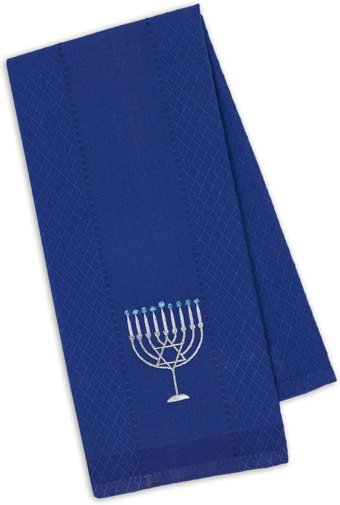 DII Hanukkah Collection Kitchen, Dishtowel Set, 18x28, Embroidered Dreidel, 3 Piece