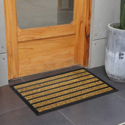 Amagabeli Outside Shoe Mat Rubber Doormat for Front Door 18"x 30" Outdoor Mats Entrance Waterproof Rugs Dirt Debris Mud Trapper Carpet for Patio Non Skid Doormats All Weather Exterior Door Mat