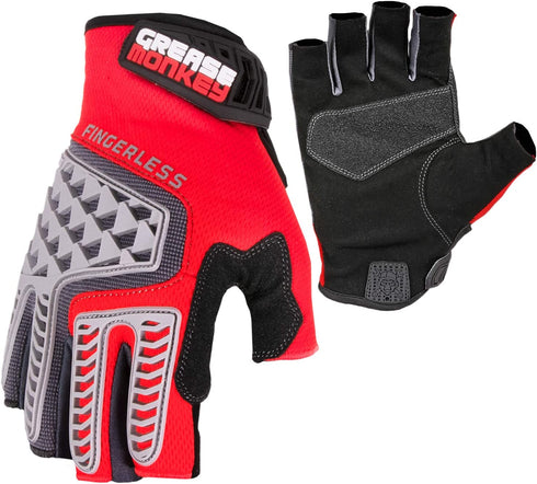 Grease Monkey Pro Fingerless RhinoFlex Mechanic Gloves