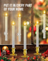 RONXS Window Candles,LED Candles with Timer, Outdoor Christmas Decorations Flameless Candles Battery Operated Flickering Candles with 1 Remote Controls, Glod Candle Holders (2 Pcs Gold)