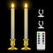 RONXS Window Candles,LED Candles with Timer, Outdoor Christmas Decorations Flameless Candles Battery Operated Flickering Candles with 1 Remote Controls, Glod Candle Holders (2 Pcs Gold)