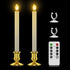 RONXS Window Candles,LED Candles with Timer, Outdoor Christmas Decorations Flameless Candles Battery Operated Flickering Candles with 1 Remote Controls, Glod Candle Holders (2 Pcs Gold)