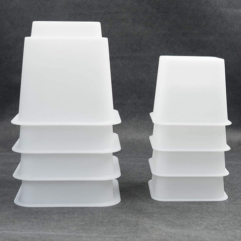 HomeRoots Bed Risers Set of 8 Heavy Duty Plastic 3, 5 or 8 Inch Adjustable Risers for Bed, Furniture Sofa, Table, and Chair - White