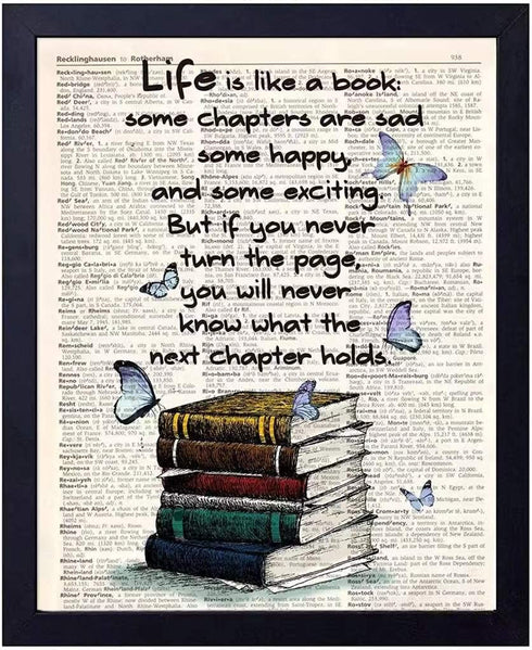 BOOK LOVER GIFT old Book Art Print, Literary Quotes Gift Ideas for Book Lover, Book Quote wall art decor 8x10 Unframed