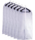 Garment Bag Covers 24''X54'' Lightweight White PEVA Breathable Bags (Pack of 6) with Study Full Zipper for Closet Clothes Storag (24''X54'', White)