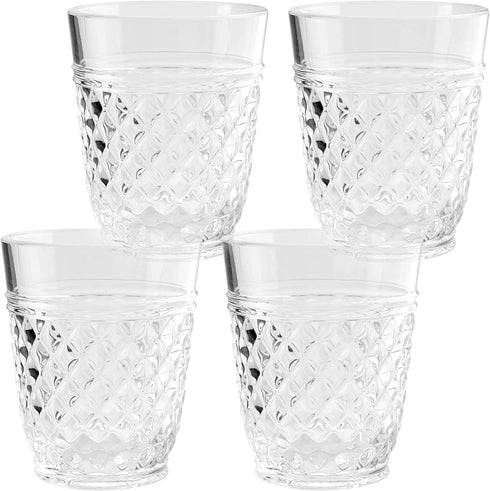 PG Drinkware Collection-Premium Quality Super Clear Acrylic 14oz Plastic Water Tumblers - Set 4