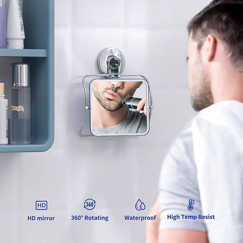 Velmade Shower Mirror Shower Mirror Fogless for Shaving-No Fog Shower Mirror 360 Degree Swivel-Waterproof Large Shower Mirror Rust-Resistant Shower Mirror Fogless for Bathroom-NO Drilling-Chrome