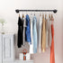 OROPY Industrial Pipe Clothes Rack 38.4", Heavy Duty Detachable Wall Mounted Black Iron Garment Bar, Multi-purpose Hanging Rod for Closet Storage, Black (Two Base)